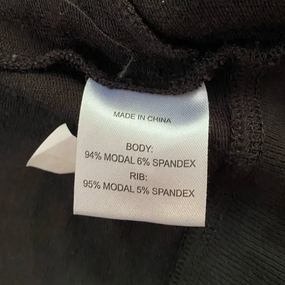 Quince Black French Terry Modal Longline Open Front Waterfall Cardigan SZ M - Picture 6 of 8